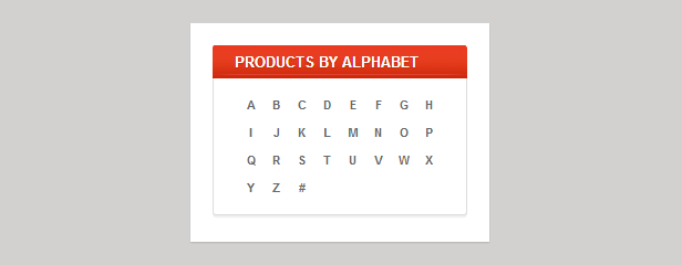 Products by alphabet
